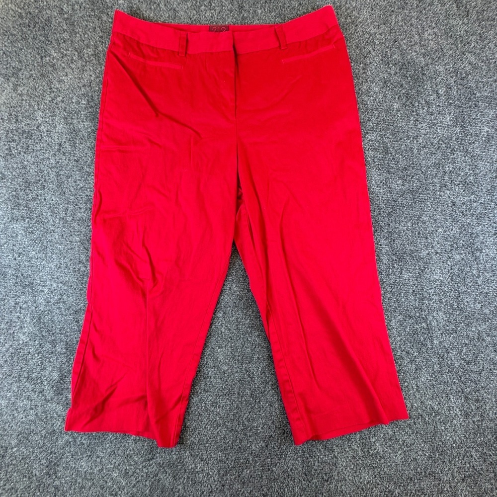 212 Collection‎ Capri Pants Womens 34x20 Red Cotton Stretch Natural Fit Casual
